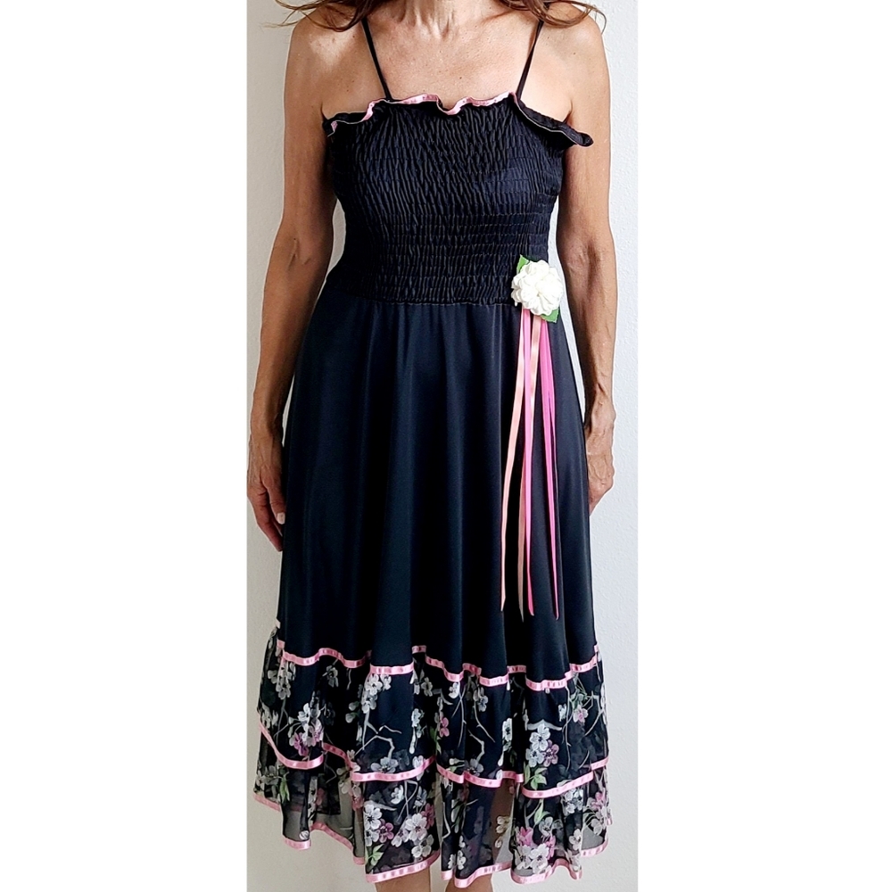 1970s Spaghetti Strap Vintage Dress by Estivo